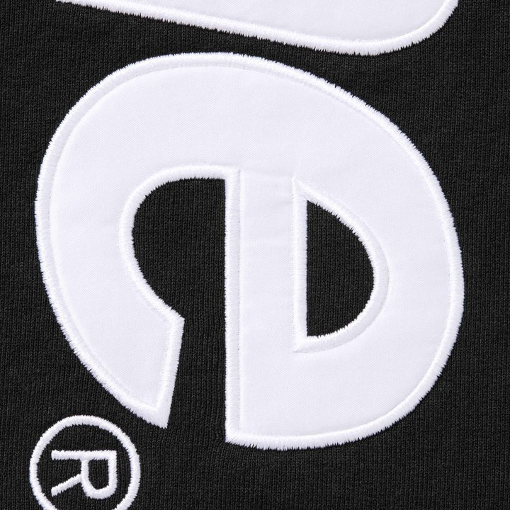 Supreme Satin Applique Hooded Sweatshirt Black