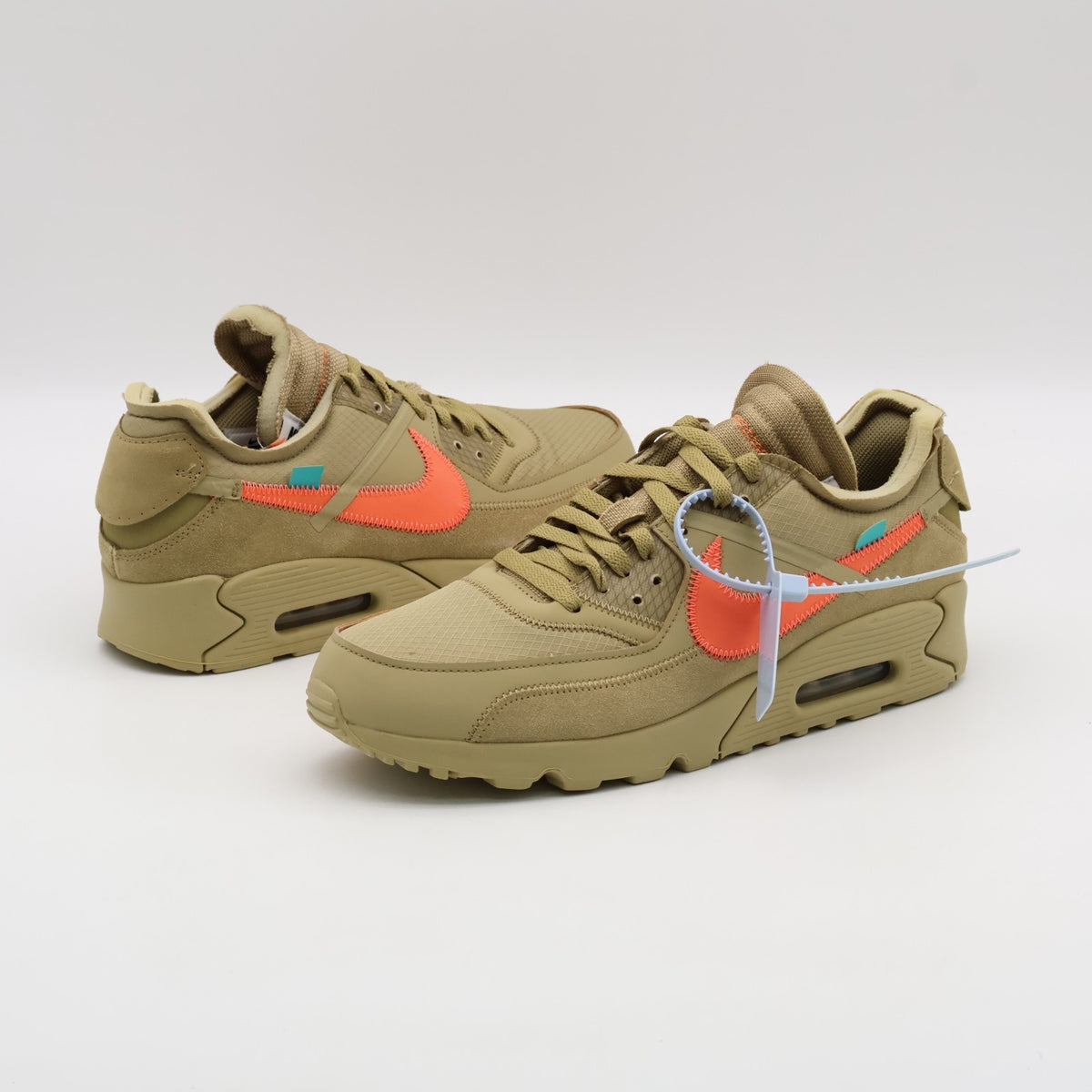 AA7293-200 Nike Air Max 90 Off-White Desert Ore Hyper Jade Bright Mango (Men's)