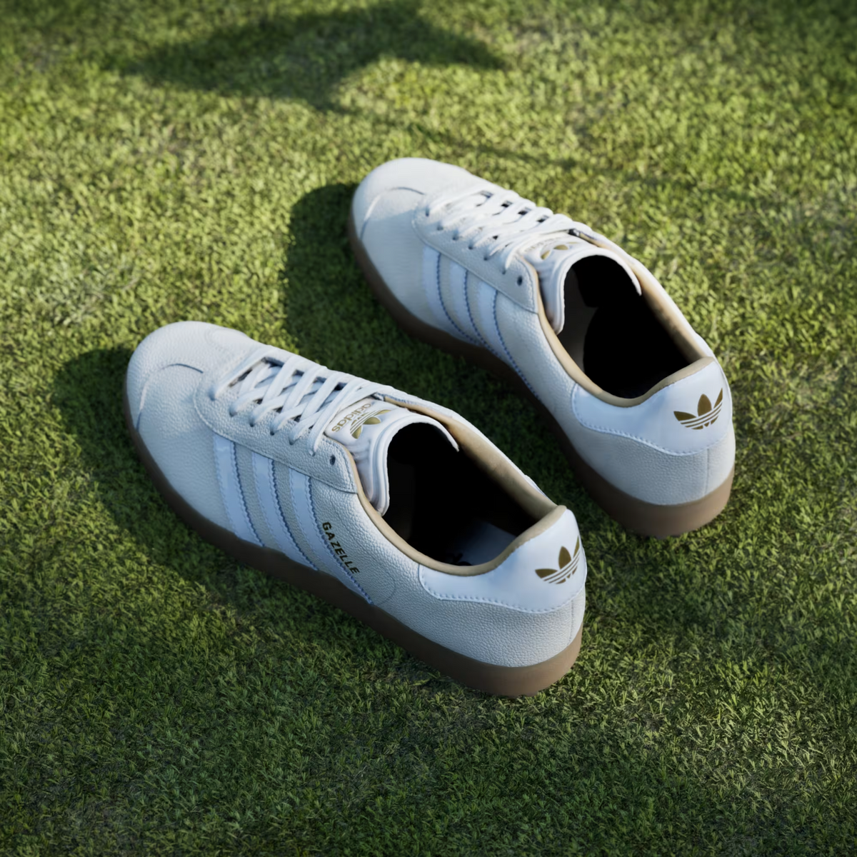 JI4156 adidas Gazelle Lux Spikeless Golf Chalk White/Cloud White/Gum (Men's)