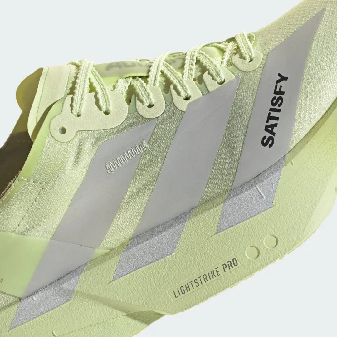 KH8441 Satisfy Ã adidas Adizero Adios Pro 4 "Tent Green/Matte Silver"