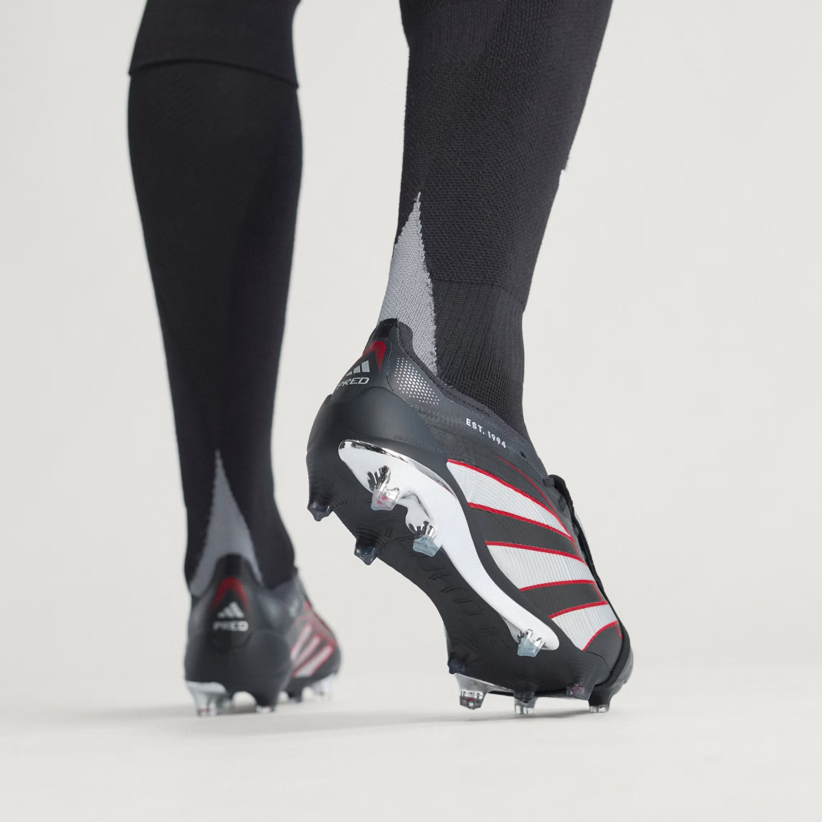 JS0563 adidas Predator Elite BSR Fold Over Tongue FG Core Black Silver (Men's)