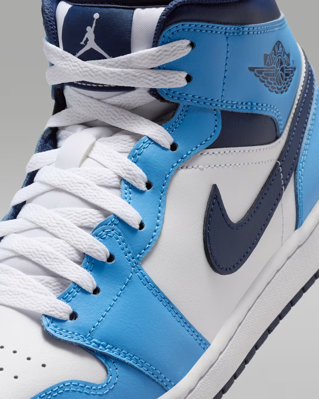 DQ8426-405 Nike Air Jordan 1 Mid University Blue White Sail Midnight Navy (Men's