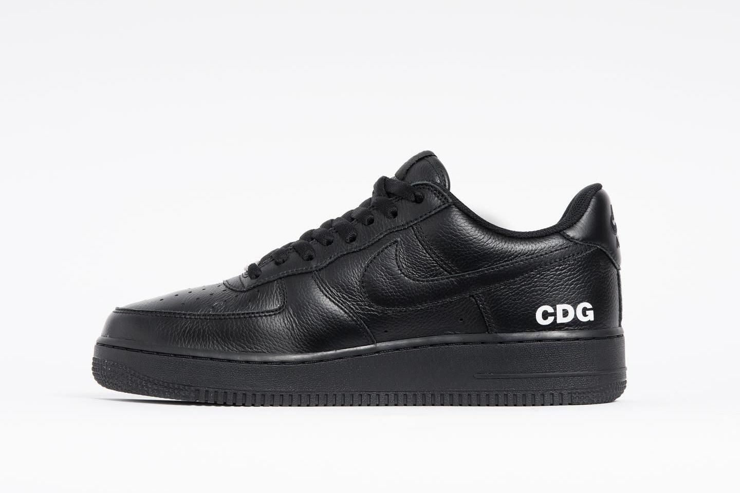 IB9949-001 BLACK COMME des GARÃONS Ã Nike Air Force 1 Low Retro Black (Men's)