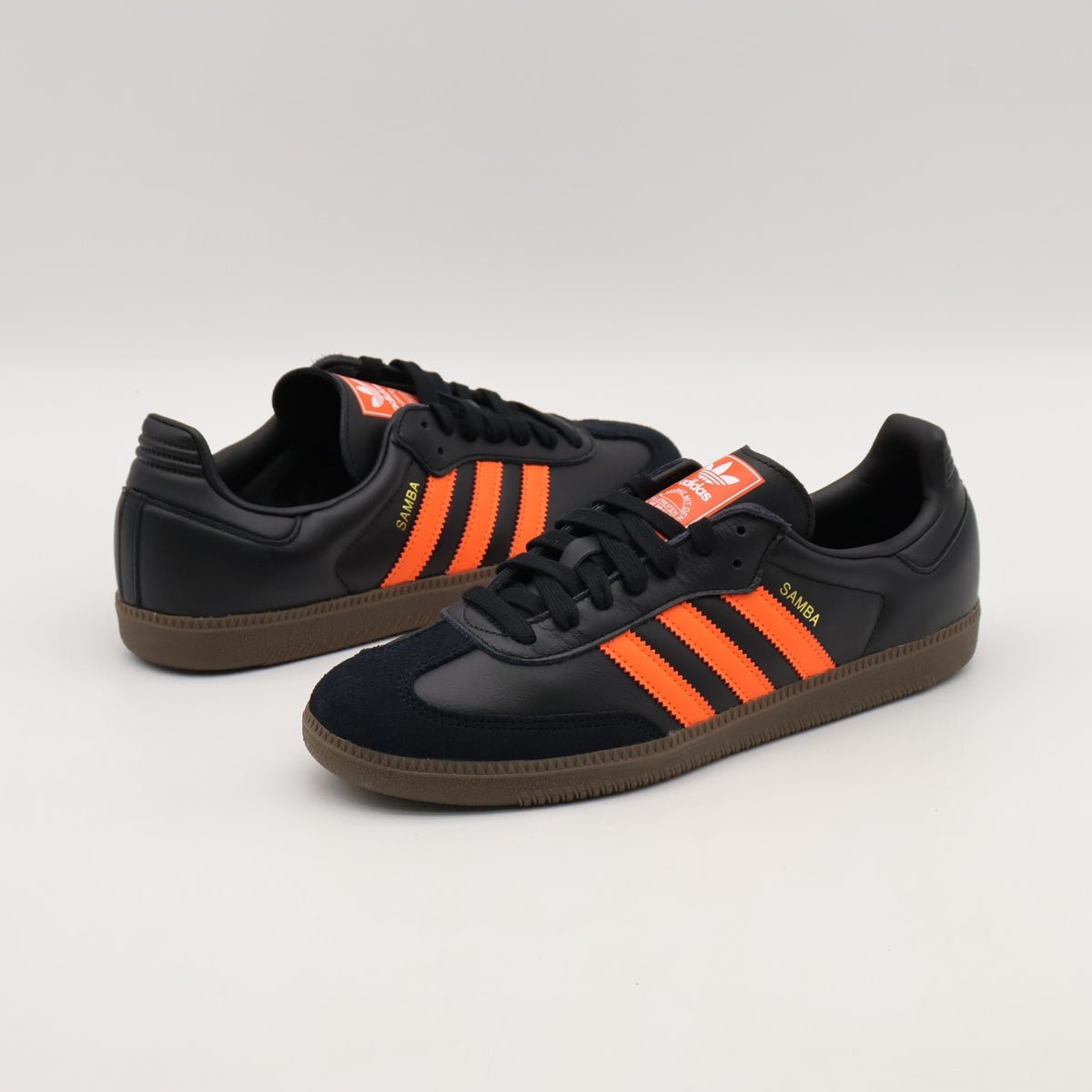 JR0910 adidas Originals Samba OG Core Black Orange Gum (Men's)