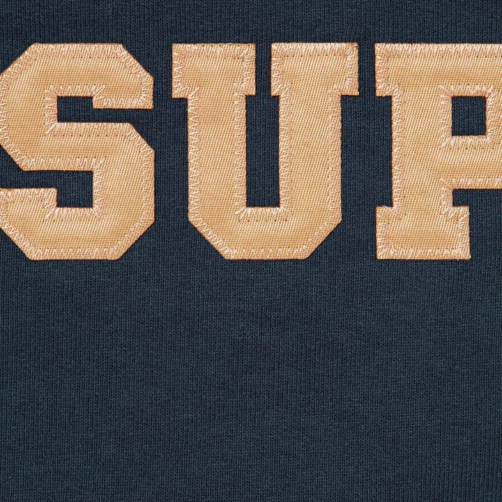 Supreme Collegiate Applique Zip Up Hooded Sweatshirt Navy