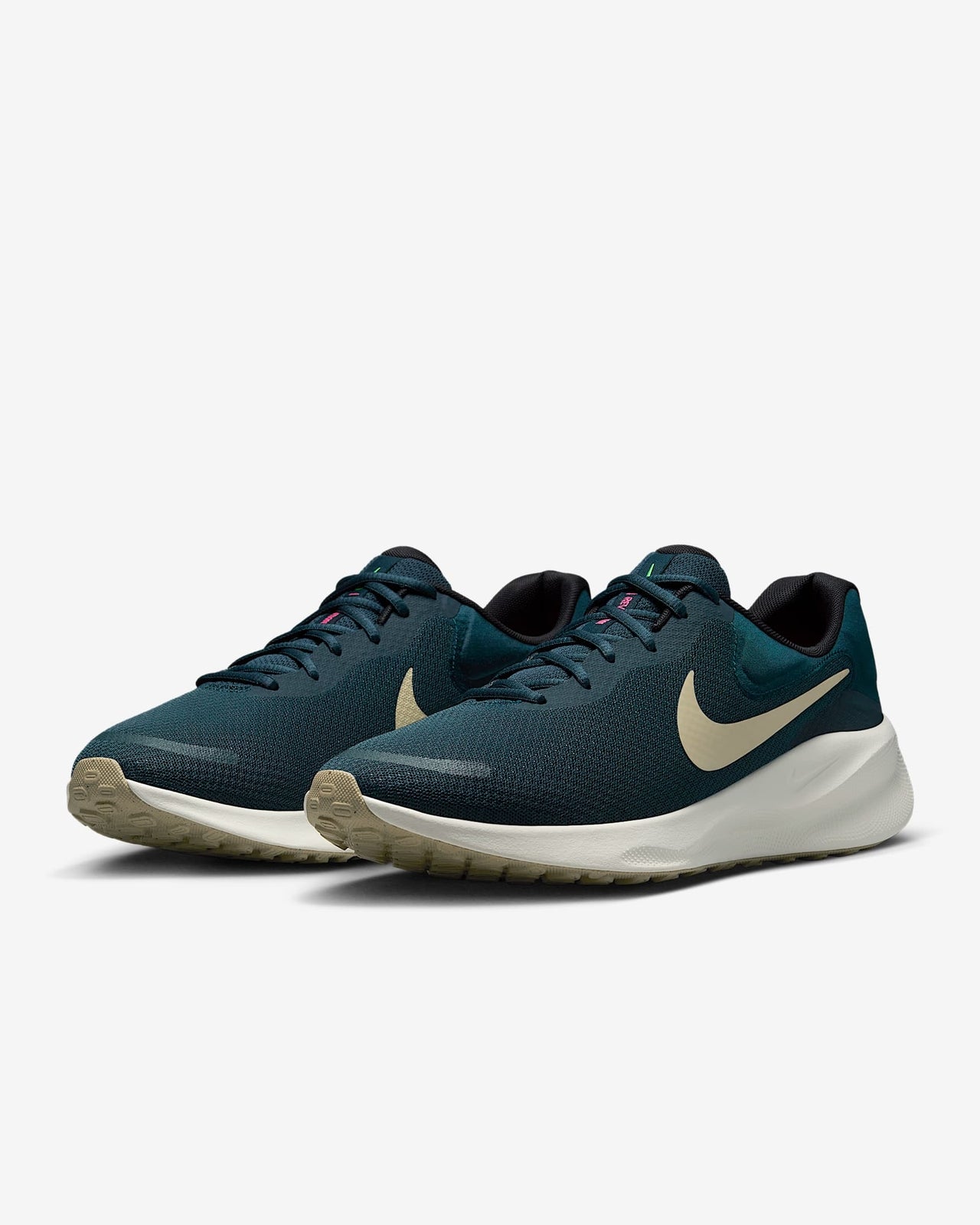 FB2207-407 Nike Revolution 7 Armory Navy Green Strike Hyper Pink Desert (Men's)