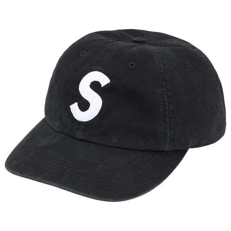 Supreme Washed Canvas S Logo 6-Panel Black