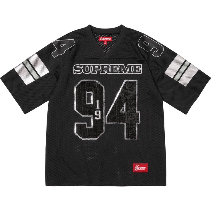 Supreme Sequin Football Jersey Black