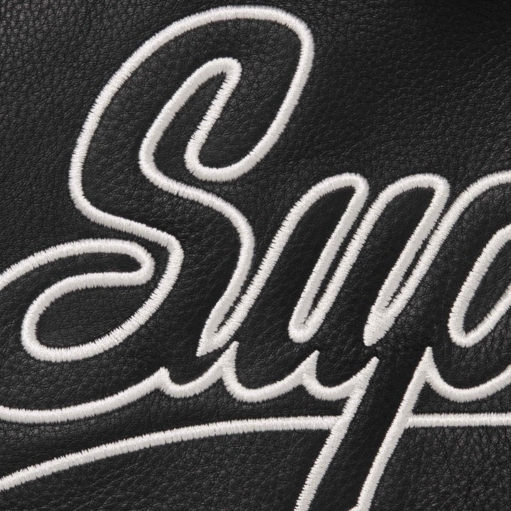 Supreme Chicago White Sox Leather Varsity Jacket Black