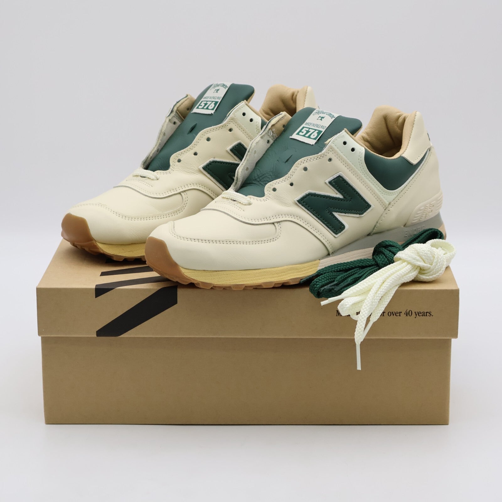 OU576AME the Apartment New Balance 576 Off White Evergreen Sail Ivory (Men's)