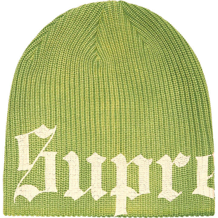 Supreme Old English Printed Beanie Green