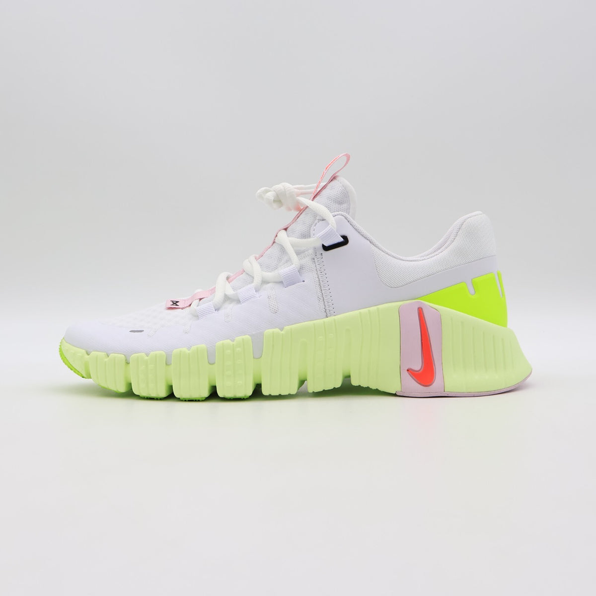 DV3950-104 Nike Free Metcon 5 White Barely Volt Pink Foam Bright (Women's)