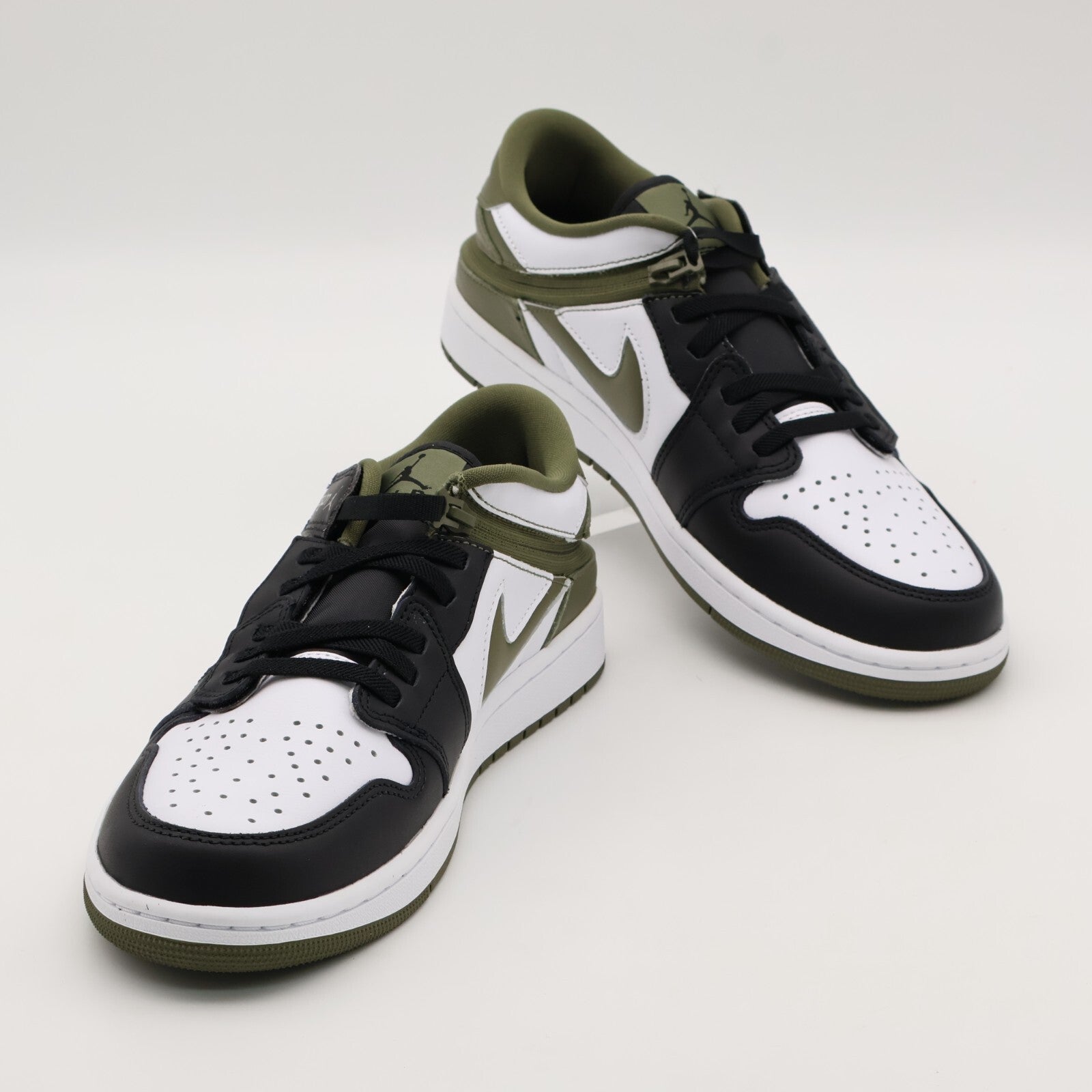 DM1206-102 Nike Air Jordan 1 Low FlyEase White Black Medium Olive (Men's)