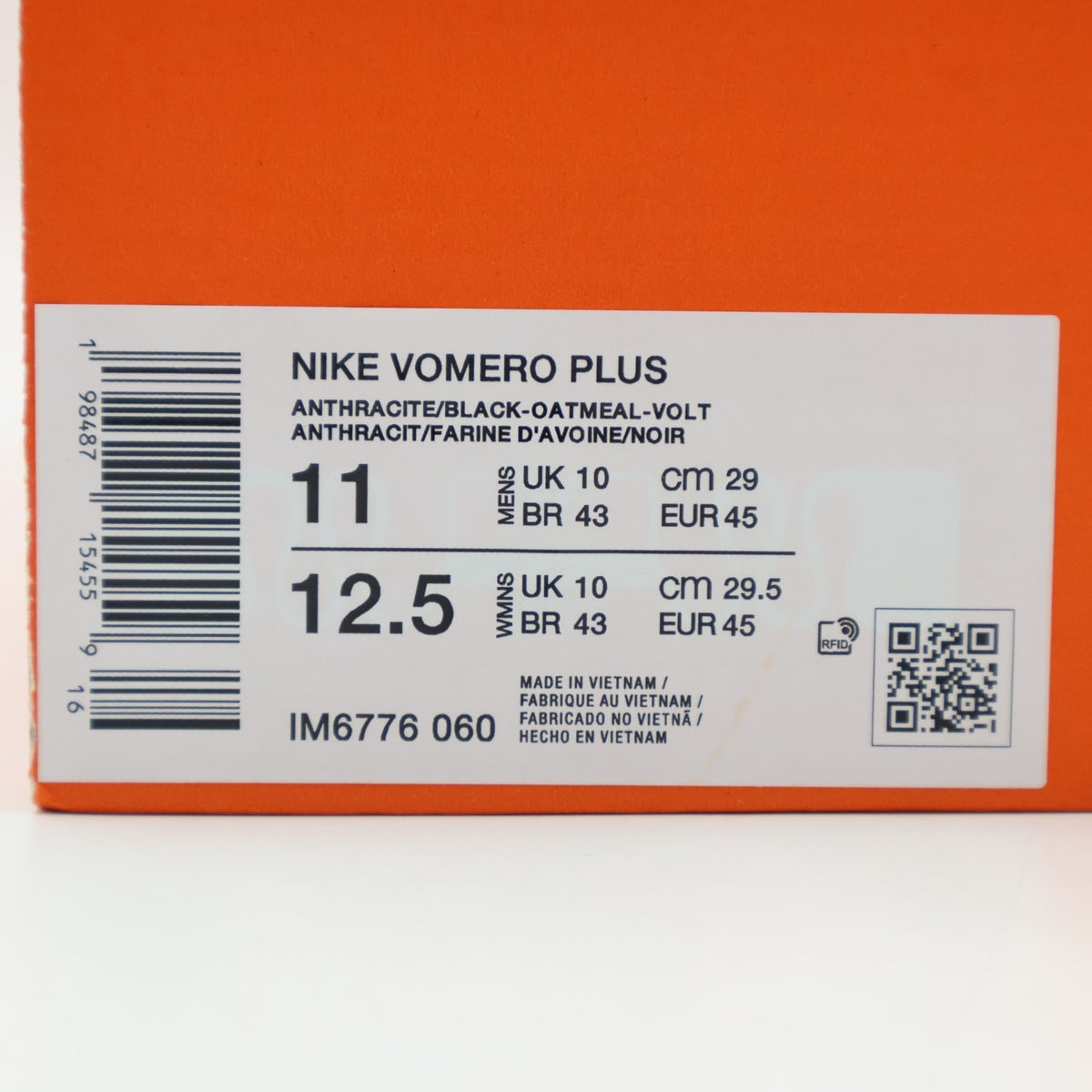 IM6776-060 Nike Vomero Plus Anthracite Oatmeal Volt Black (Men's)