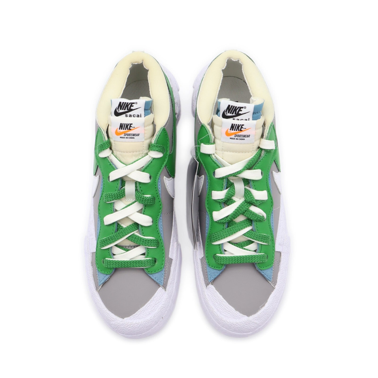 DD1877-001 sacai Nike Blazer Low Classic Green Medium Grey White Blue (Men's)