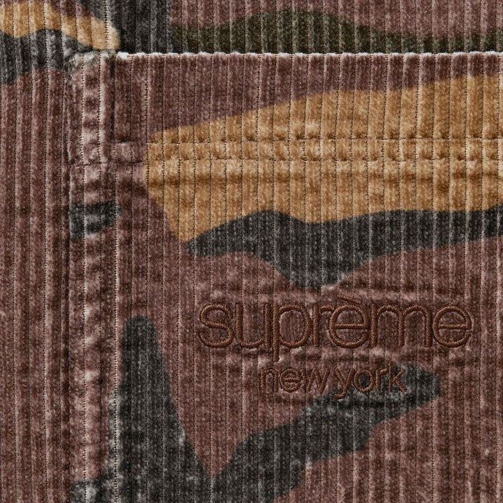 Supreme Wide Wale Corduroy Snap Shirt Woodland Camo