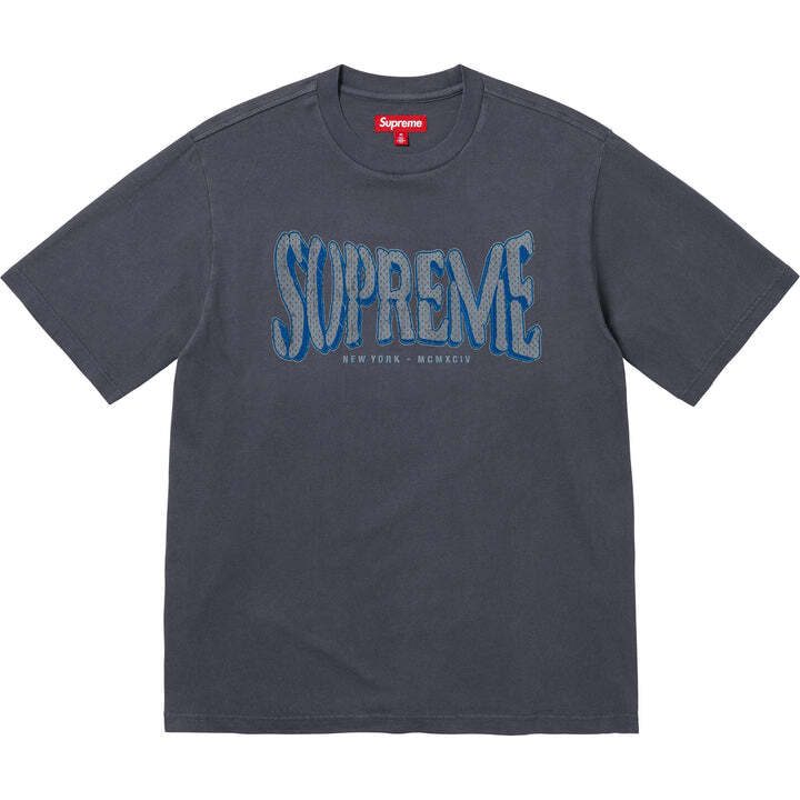 Supreme Flocked Washed S/S Top Navy