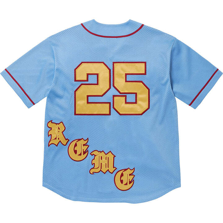 Supreme Old English Baseball Jersey Light Blue