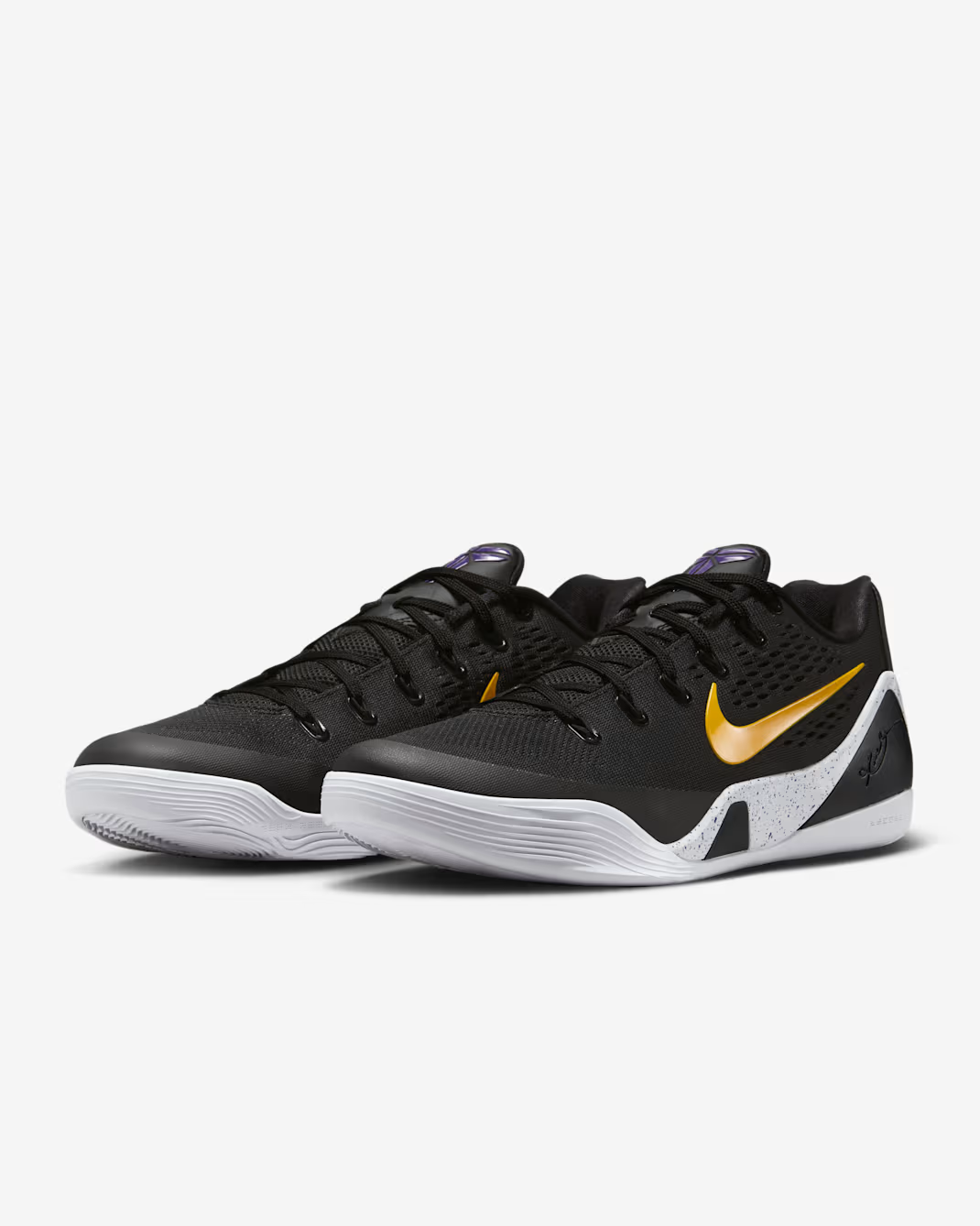 IH1401-002 Nike Kobe 9 Elite Low EM Protro Black White University Gold (Men's)