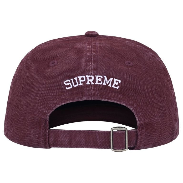 Supreme Washed Canvas S Logo 6-Panel Plum