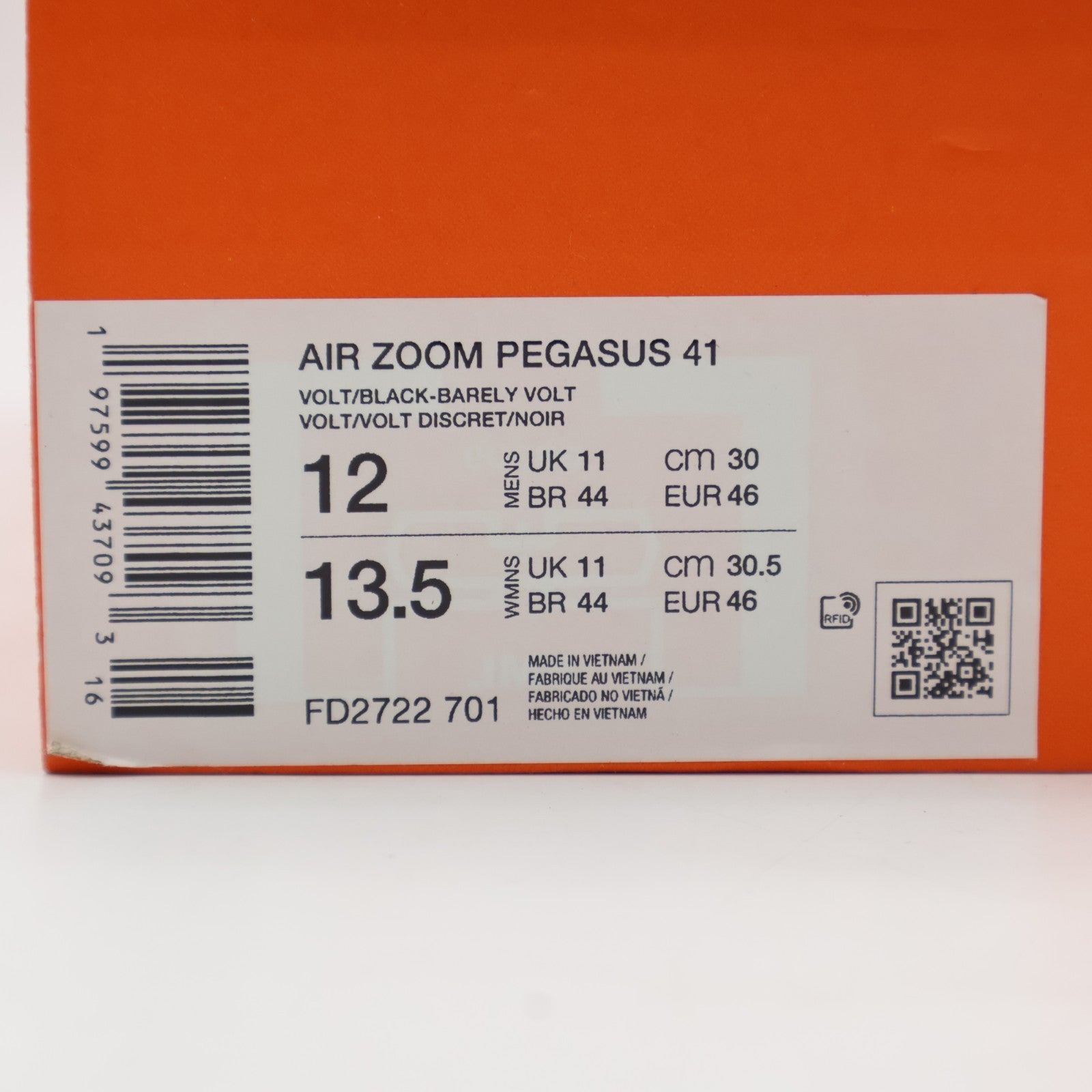 Size 12 - FD2722-701 Nike Air Zoom Pegasus 41 Volt (Men's)