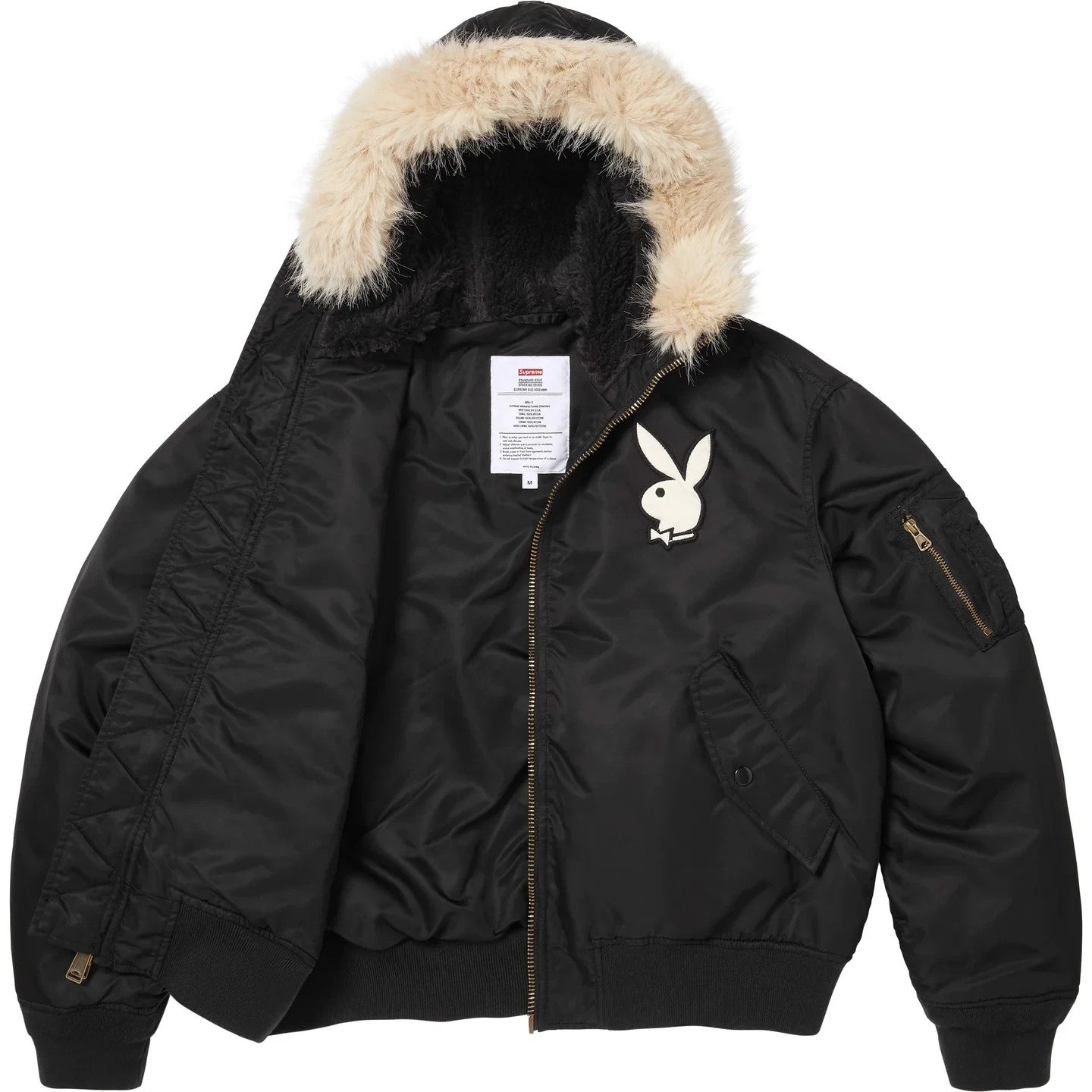 Supreme x Playboy Hooded MA-1 Black