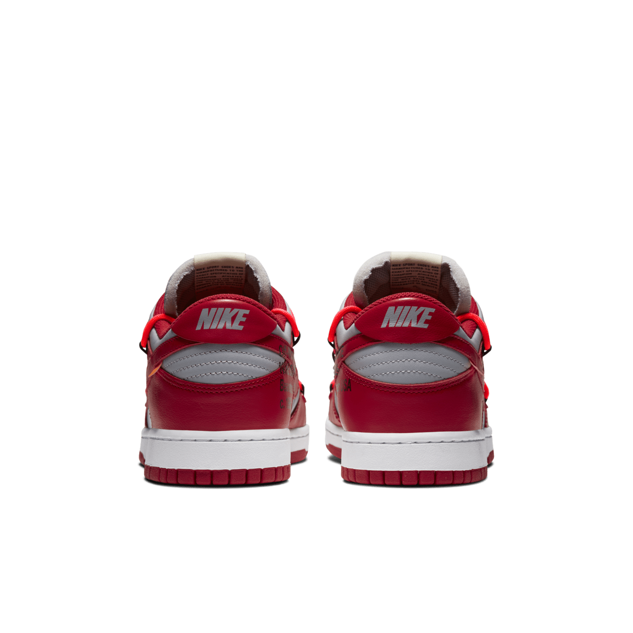 CT0856-600 Off-White Ã Nike Dunk Low University Red Wolf Grey (Men's)