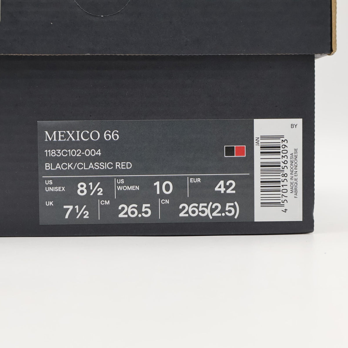 1183C102-004 Onitsuka Tiger Mexico 66 Black Classic Red (Men's)