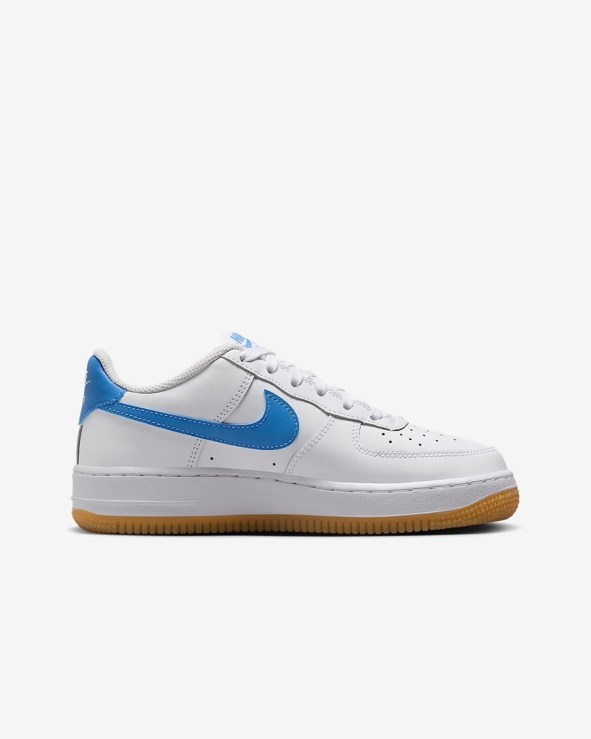 FV5948-115 Nike GS Air Force 1 White Gum Light Brown Blue Beyond