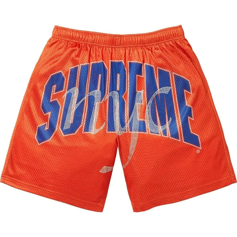 Supreme Rhinestone Mesh Short Orange