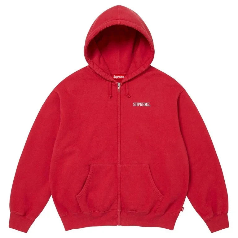 Supreme Blessed Applique Zip Up Hooded Sweatshirt Red