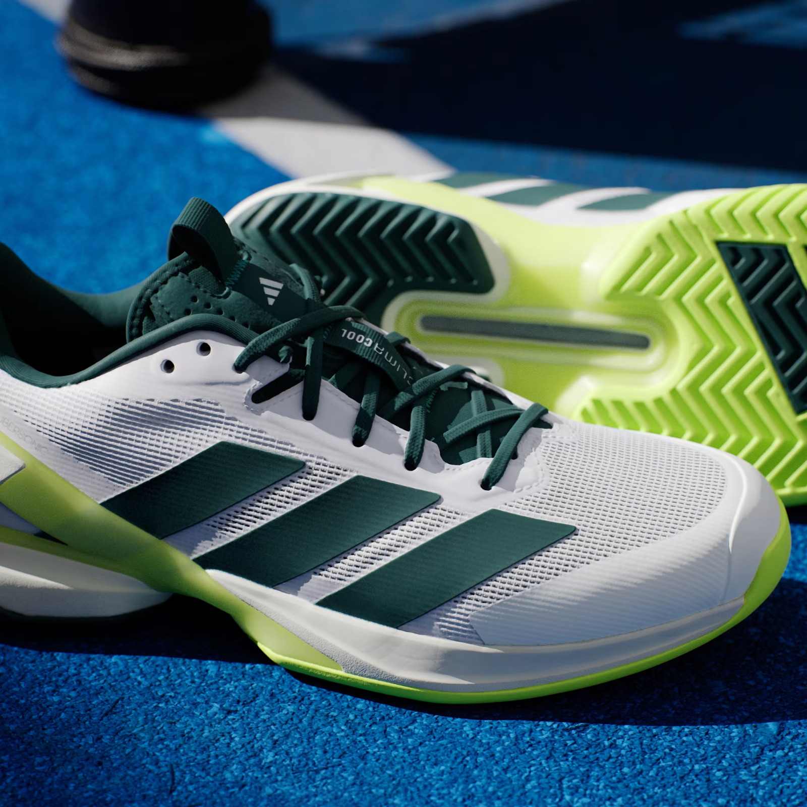 JR2714 adidas Adizero Ubersonic 5 Tennis Cloud White Aurora Ivy  (Men's)