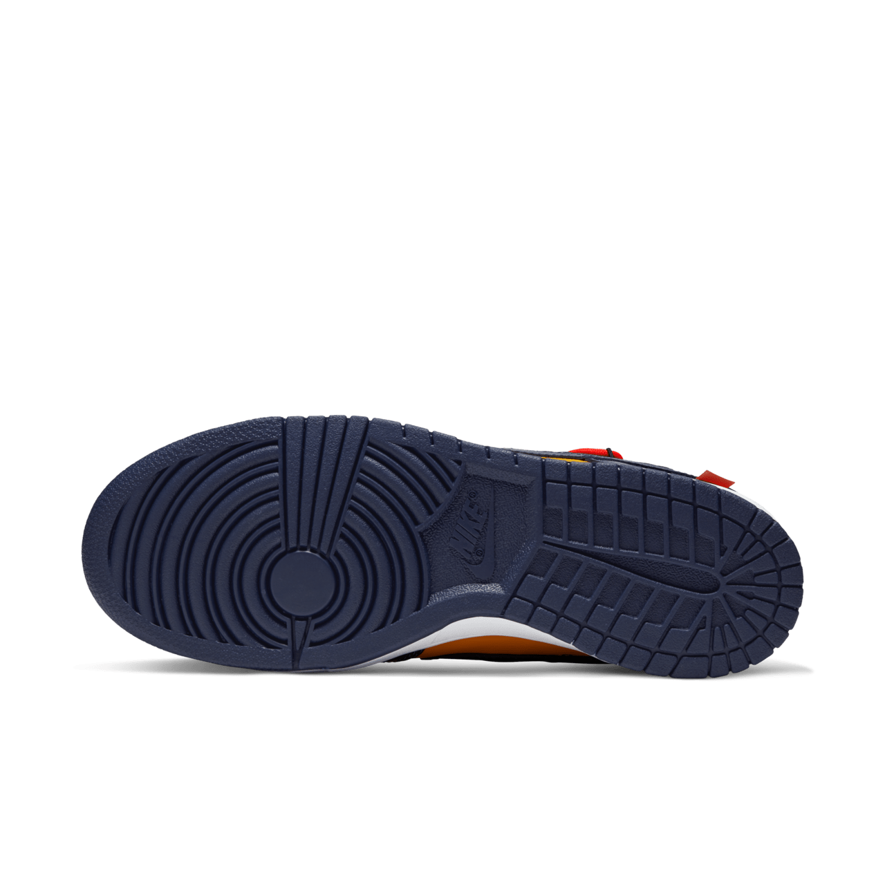CT0856-700 Off-White Ã Nike Dunk Low LTHR  University GoldMidnight Navy (Men's)