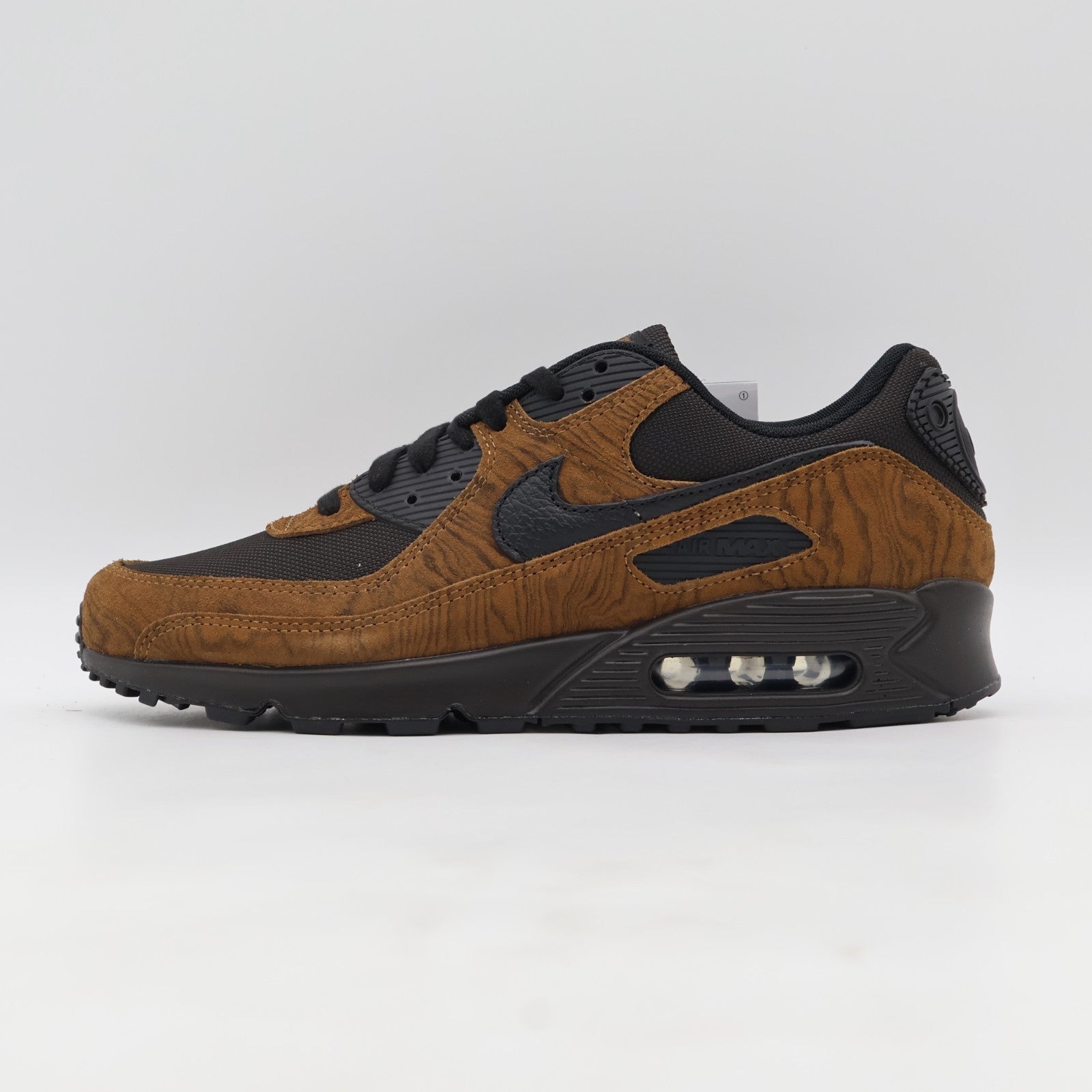 IQ0283-281 Nike Air Max 90 Premium Light British Tan Velvet Brown Black (Men's)