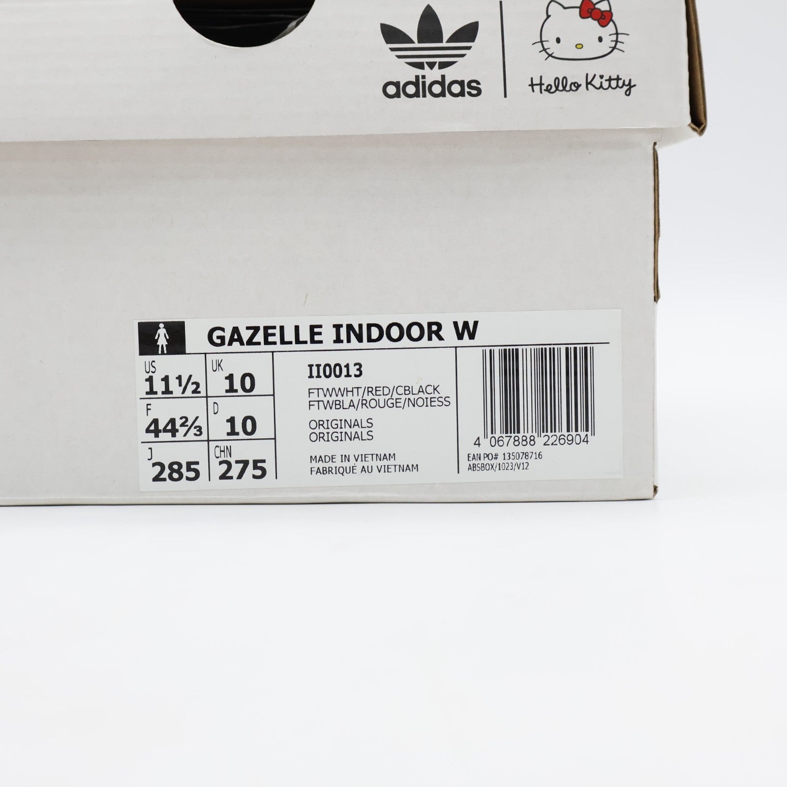II0013 Hello Kitty adidas Originals Gazelle Indoor Footwear White Red (Women's)