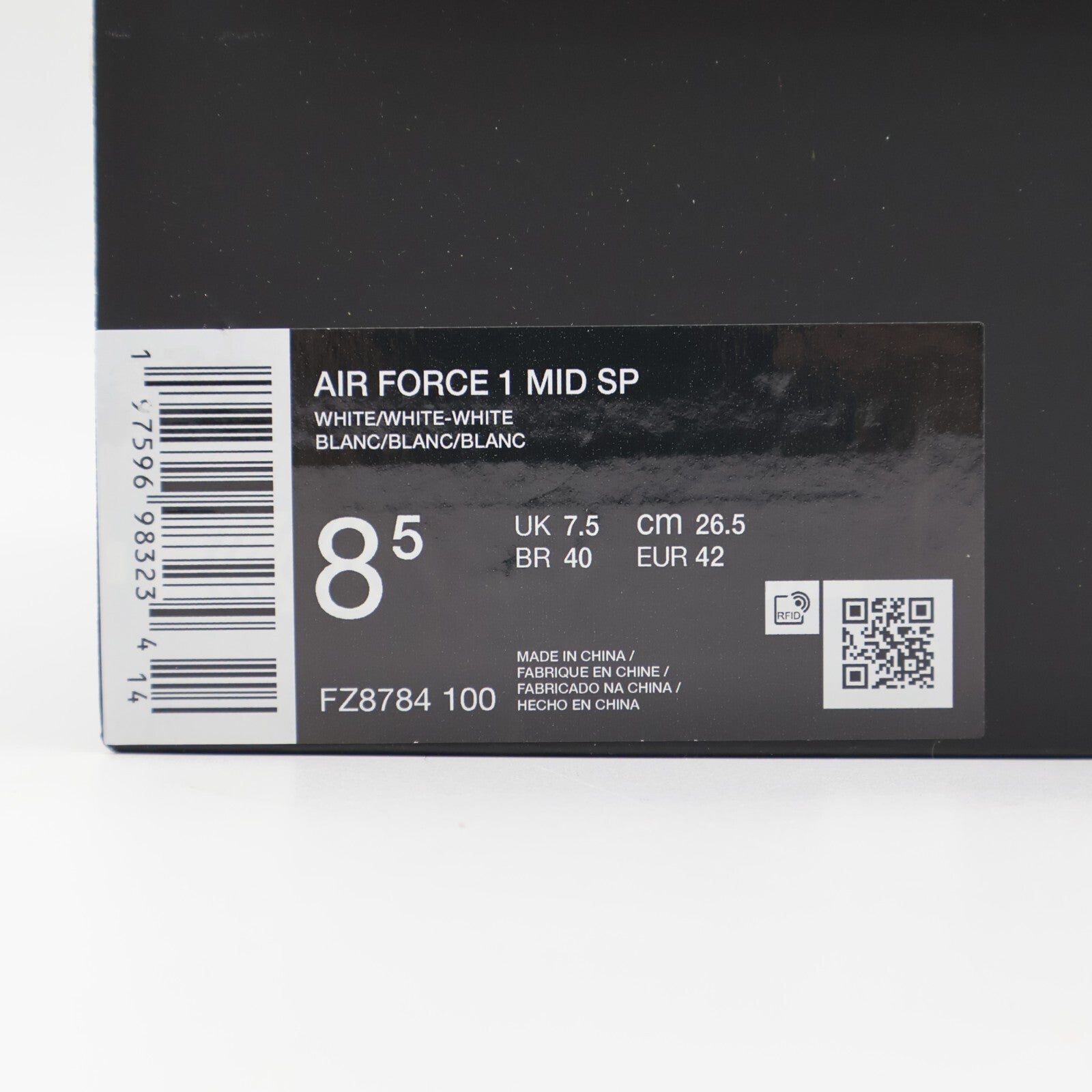 FZ8784-100 Supreme Nike Air Force 1 Mid White FW24 (Men's)