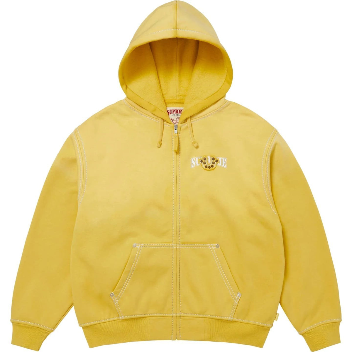Supreme True Religion Zip Up Hooded Sweatshirt Yellow