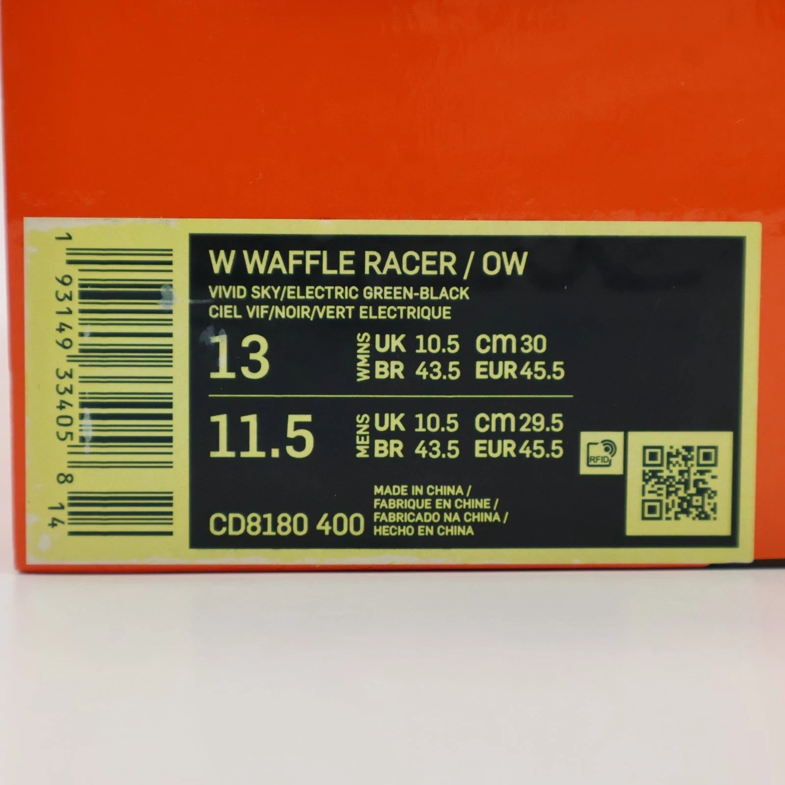CD8180-400 Off-White Ã Nike Waffle Racer Vivid Sky (Women's)