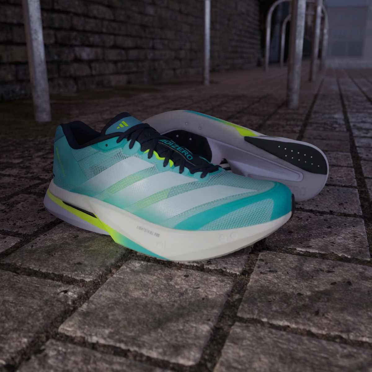JS4945 adidas Adizero Boston 13 Blue/Cloud White/Lucid Lemon (Men's)