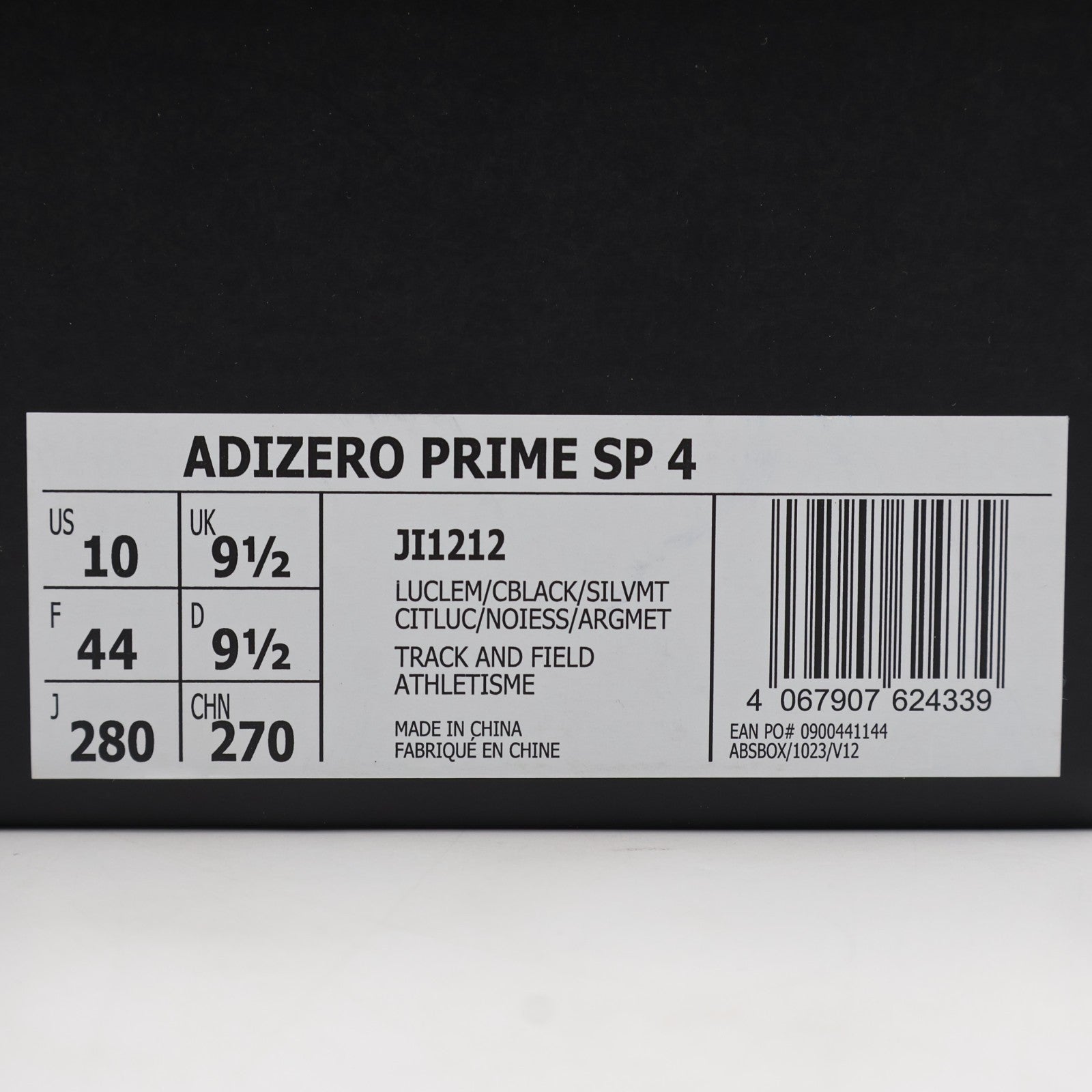 JI1212 adidas Adizero Prime SP 4 Lucid Lemon Core Black Silver Metallic (Men's)