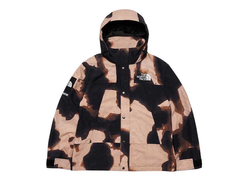 Supreme The North Face Bleached Denim Print Mountain Jacket Black