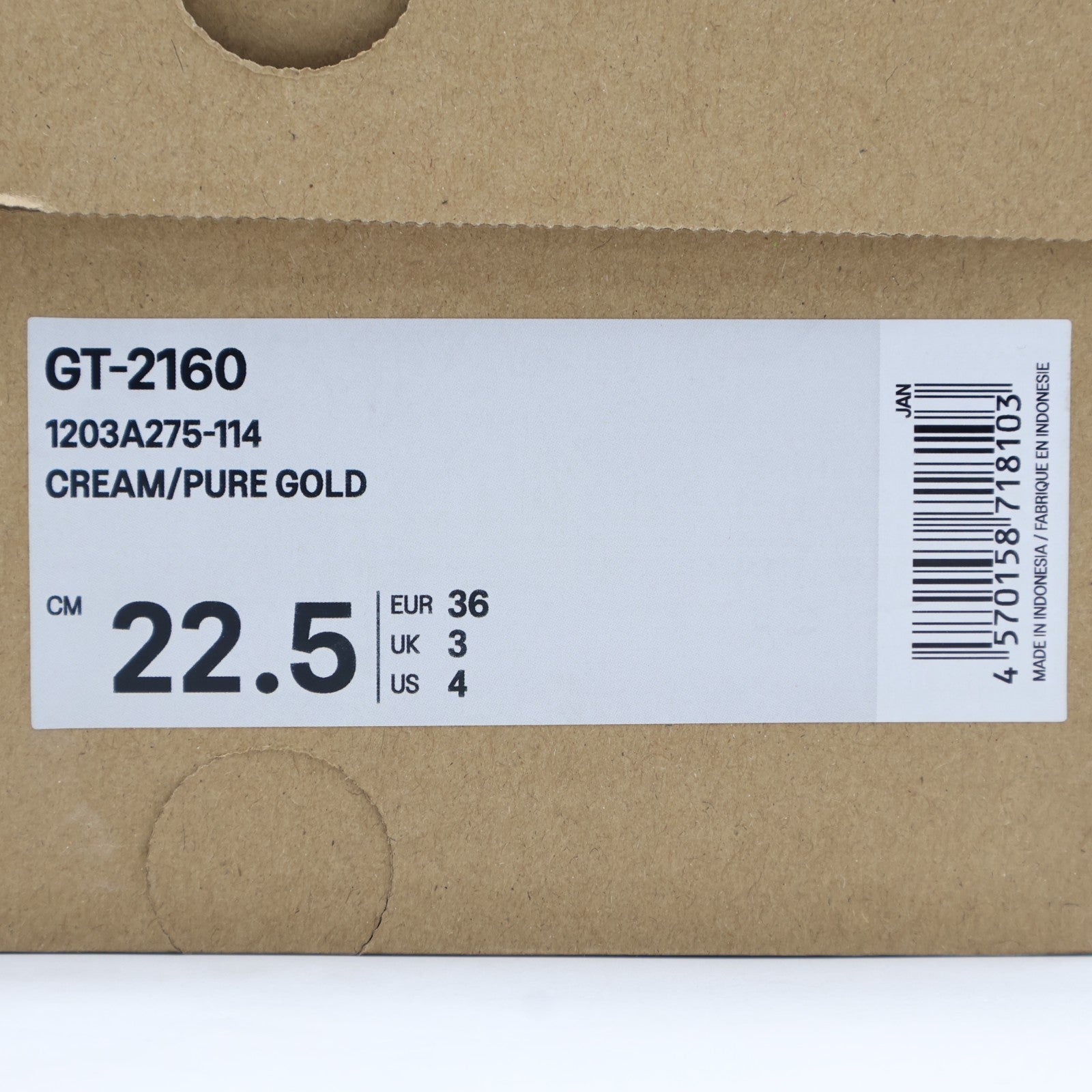 1203A275-114 Asics GT-2160 Cream Pure Gold (Men's)