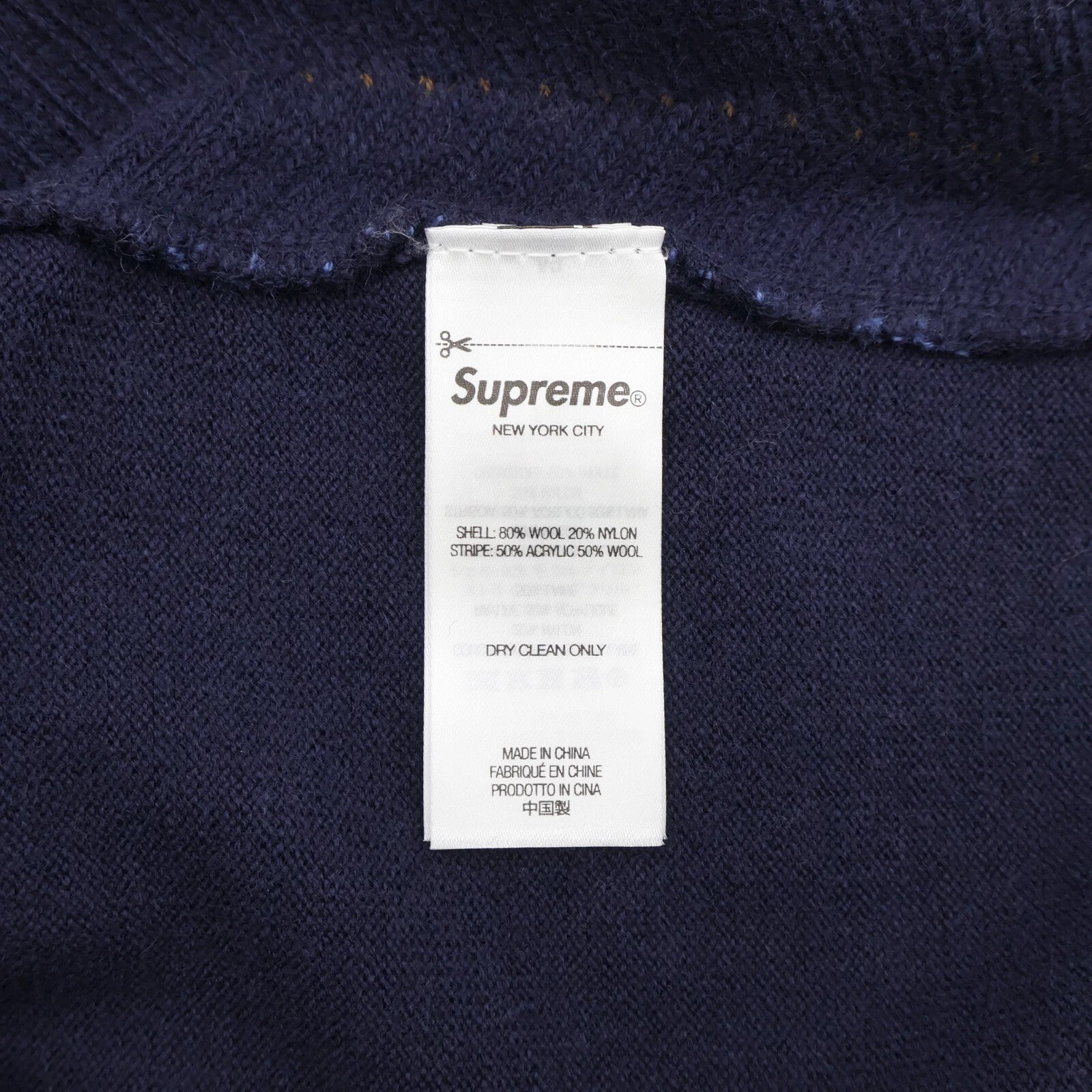 Supreme Herringbone Cardigan Navy
