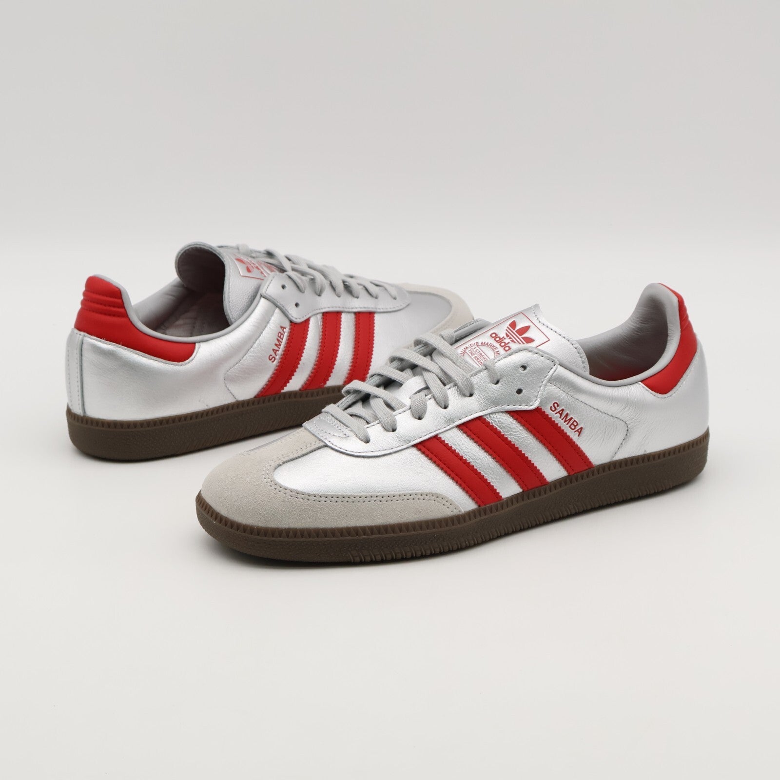 JQ4123 adidas Originals Samba Shibuya Matte Silver Better Scarlet Gum (Men's)