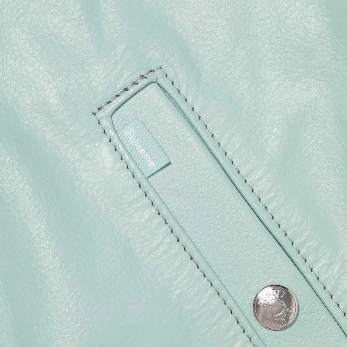 Supreme x Schott Shearling Collar Bomber Jacket Light Blue