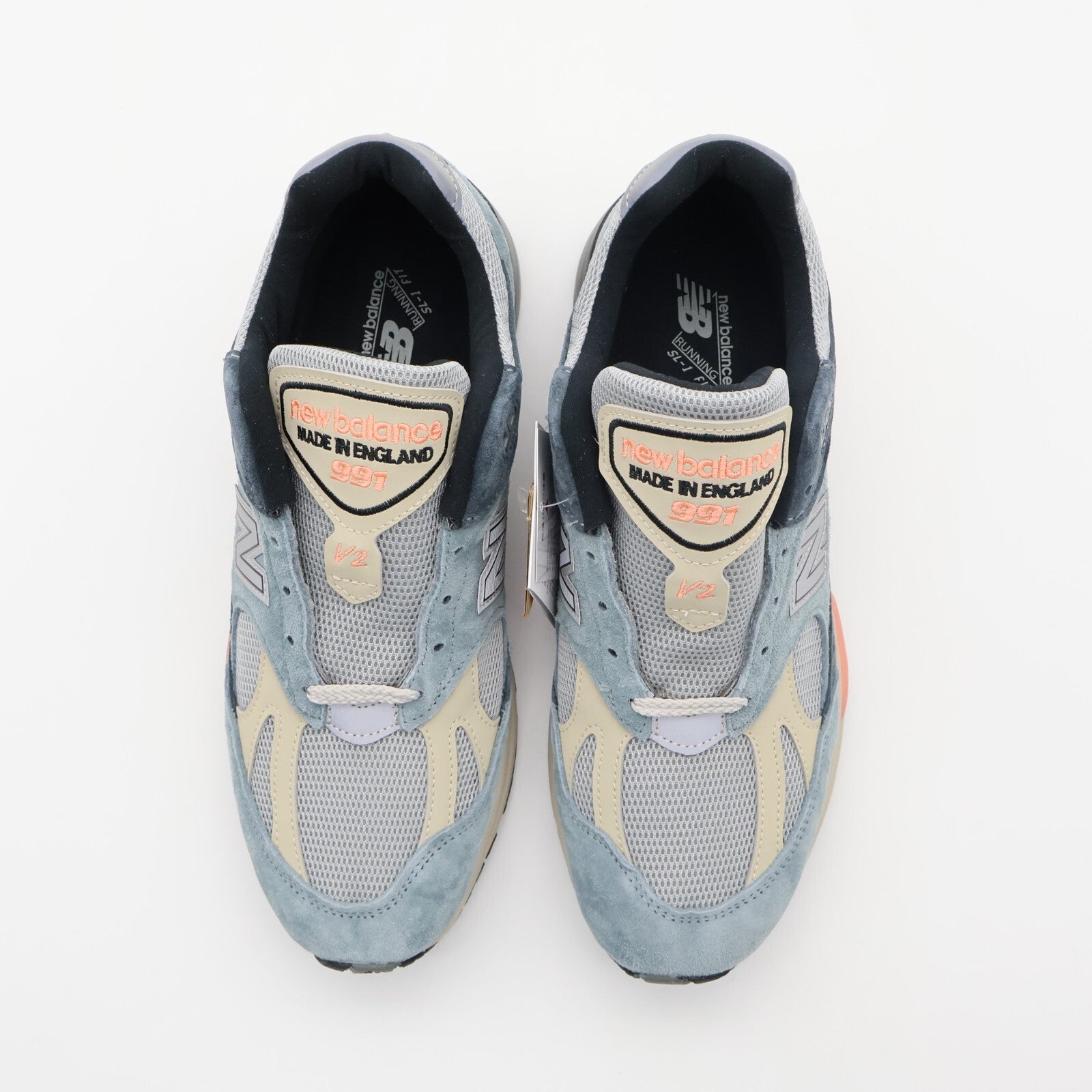 U991SG2 New Balance 991V2 Blue Silver MiUK Turbulence Quiet Grey Pink (Men's)
