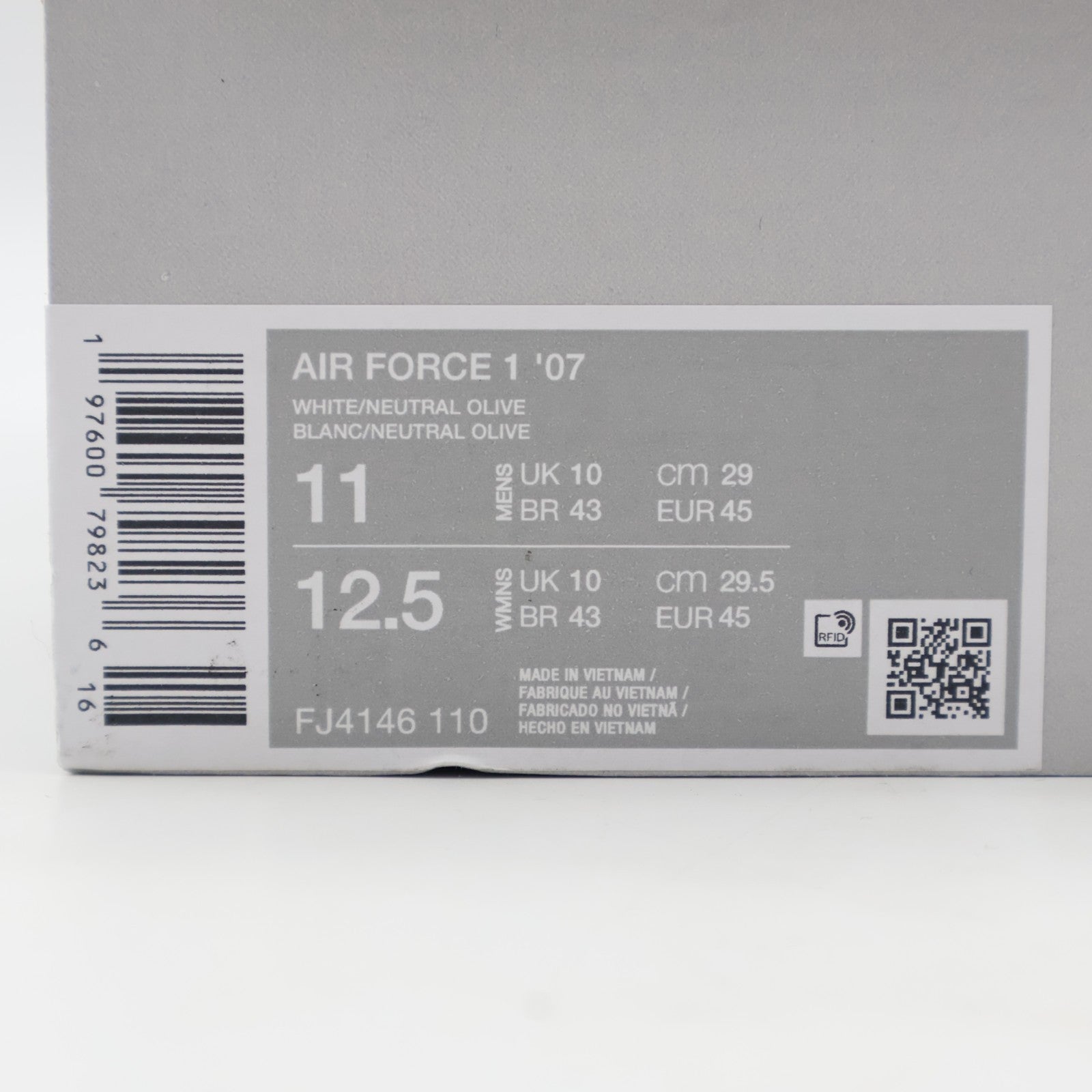 FJ4146-110 Nike Air Force 1 '07 Neutral Olive (Men's)