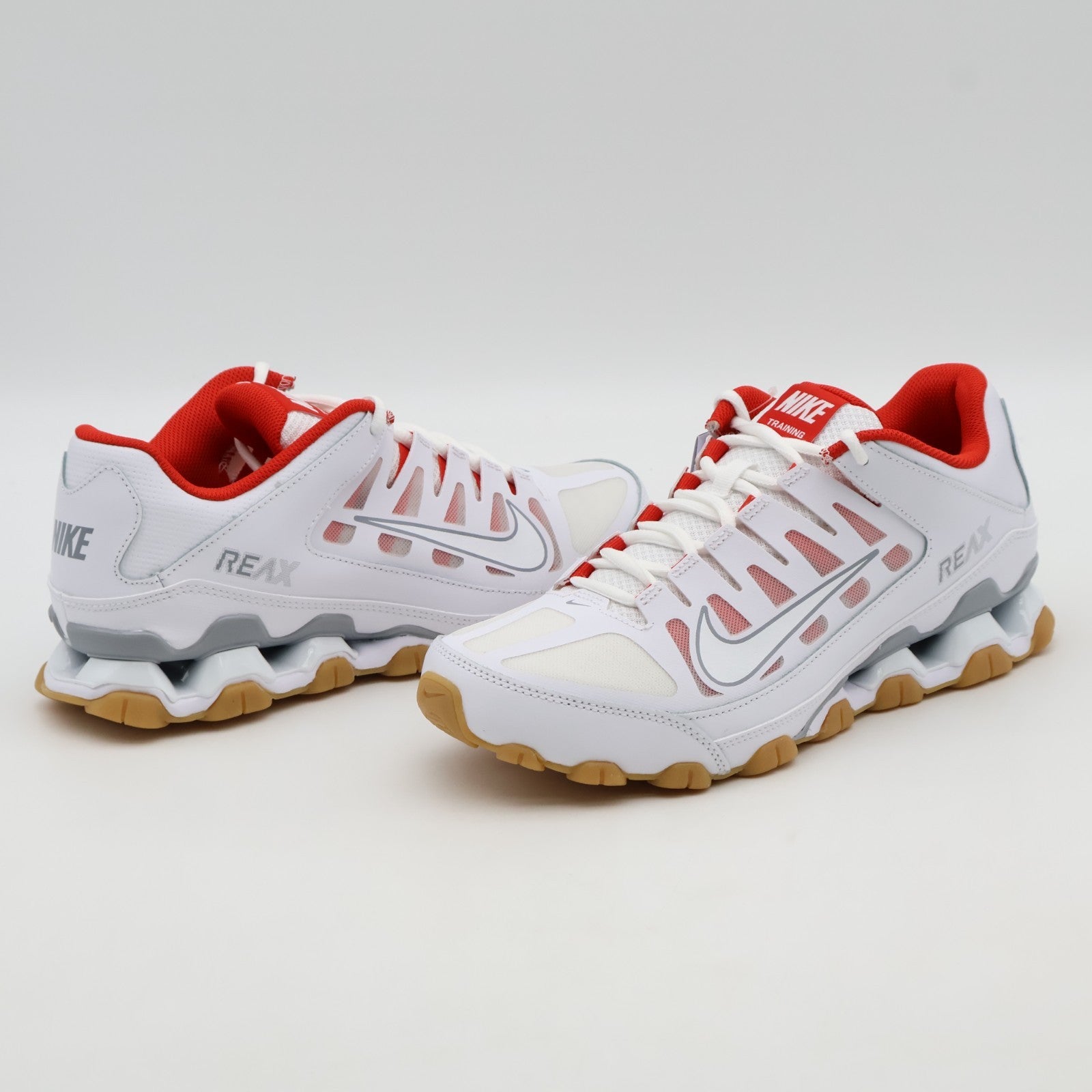 621716-103 Nike Reax 8 TR White Wolf Grey Chile Red White (Men's)