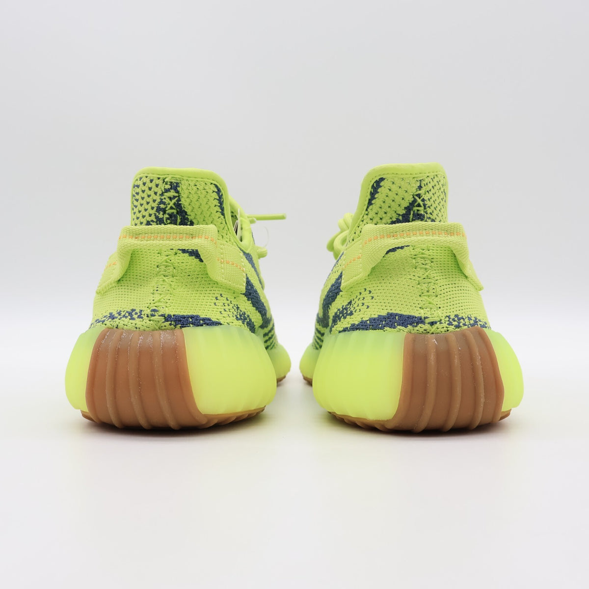 B37572 Adidas Yeezy Boost 350 V2 Semi Frozen Yellow Raw Steel Red Green (Men's)
