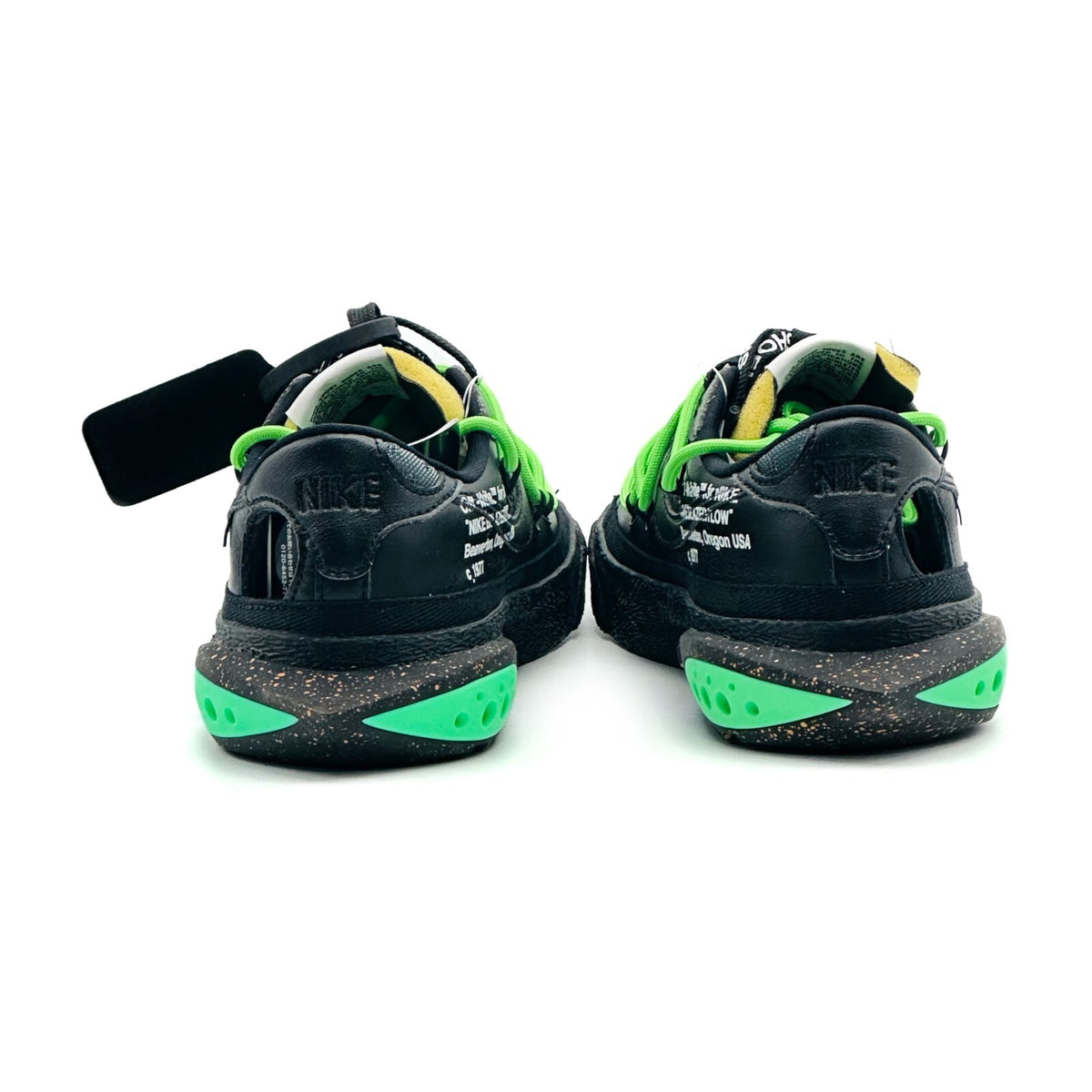 DH7863-001 Off-White Ã Nike Blazer Low Black and Electro Green